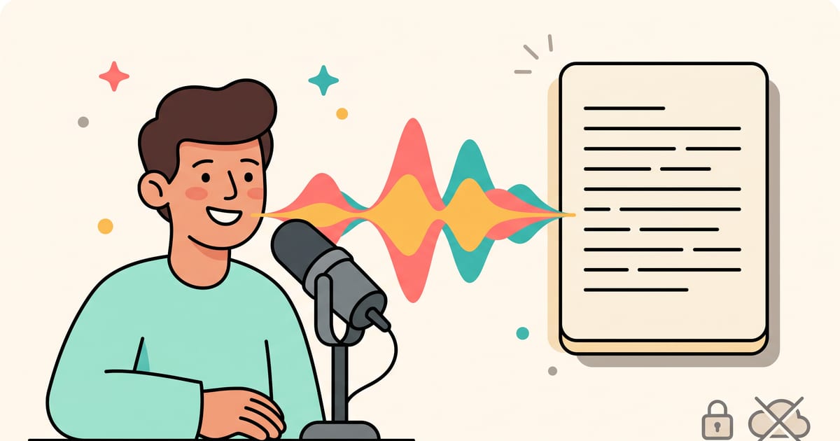 Illustration for I Stopped Sending My Voice to Dictation Servers and My Writing Got Faster